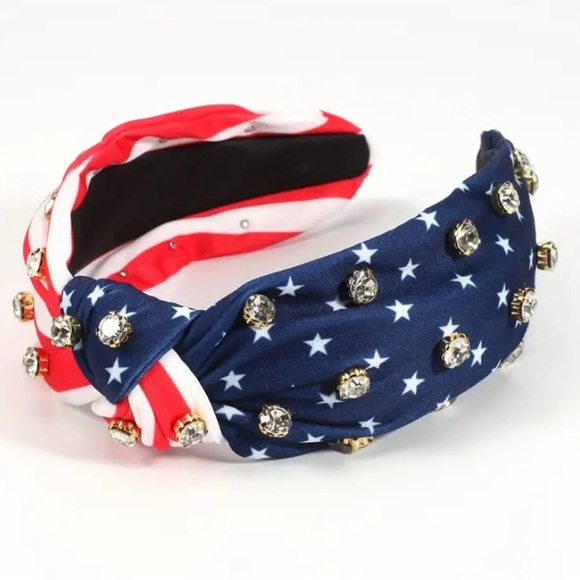 NWOT American Flag Printed Wide Brimmed Head Band - Picture 2 of 2